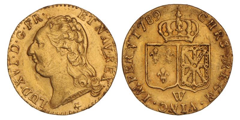 France. Louis XVI. Louis D'Or. 1789 W.