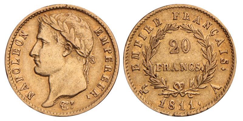 France. Napoleon I. 20 Francs. 1811 A.