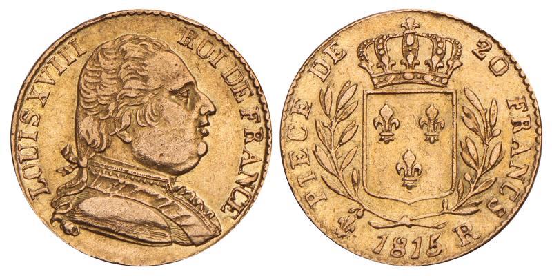 France. Louis XVIII. 20 Francs. 1815 R.