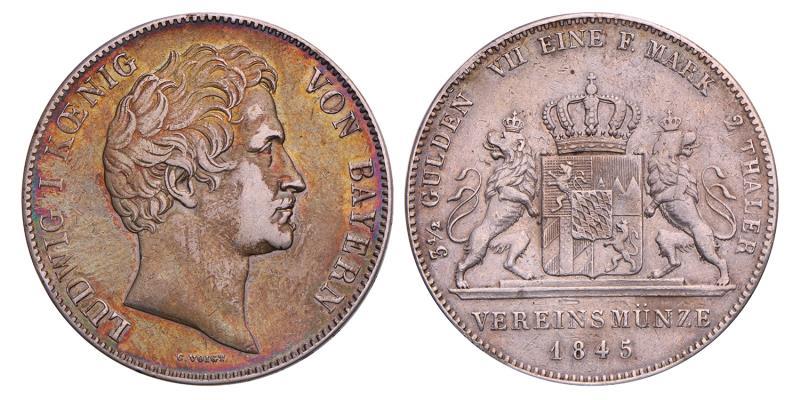 Germany. Bavaria. Lüdwich I. 2 Thaler (3½ Gulden). 1845.