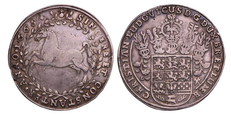 Germany. Brunswick-Luneberg-Celle. Christian Lüdwich. 1 Thaler. 1665 LW.