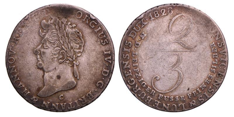 Germany. Hannover. Georg IV. 2/3 Thaler. 1826 C.