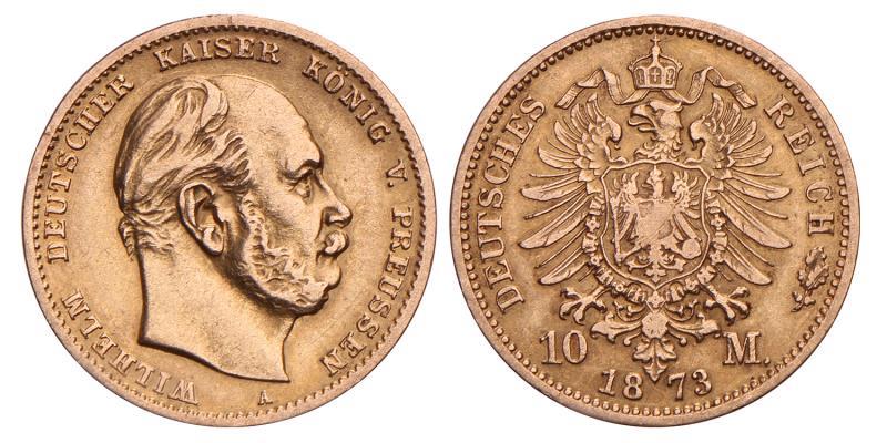 Germany. Prussia. Wilhelm I. 10 Mark. 1873 A.