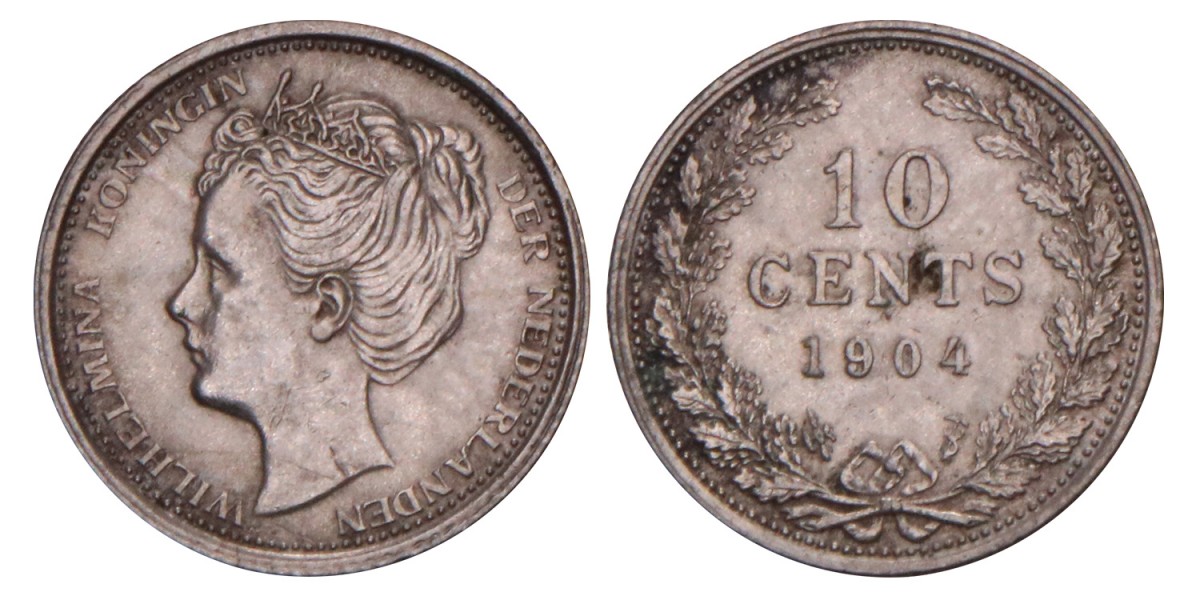 10 Cent Wilhelmina 1904. Prachtig / FDC.
