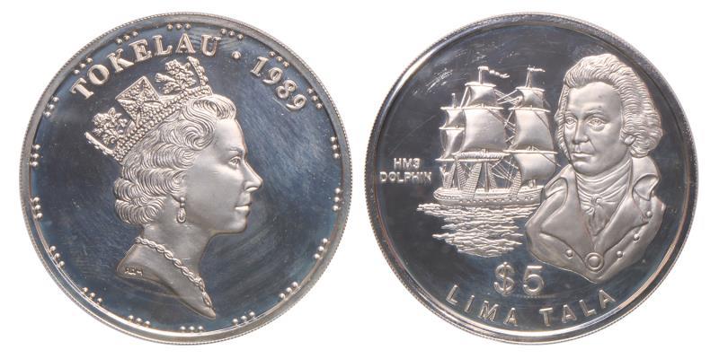 Tokelau. Elizabeth II. 5 Tala. 1989.