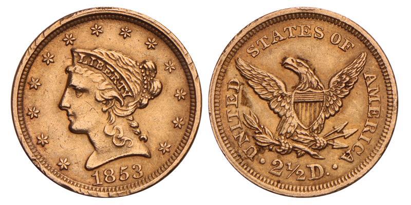 USA. 2½ Dollar. 1853.