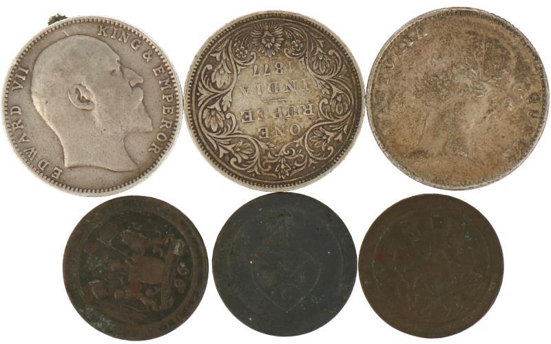 India, British. Madras Presidency. George IV. Lot (6) 1 Rupee (3) 1/96 Rupee (1/2 Dub) (3).