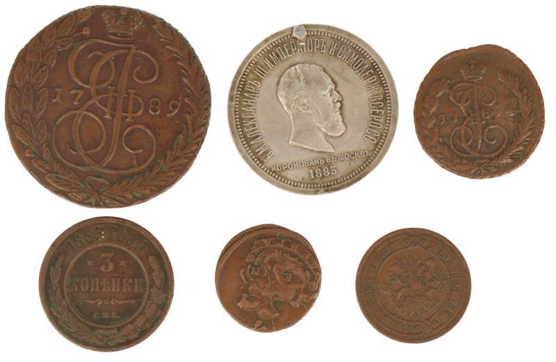 Russia. Lot (6) Silver/Bronze.