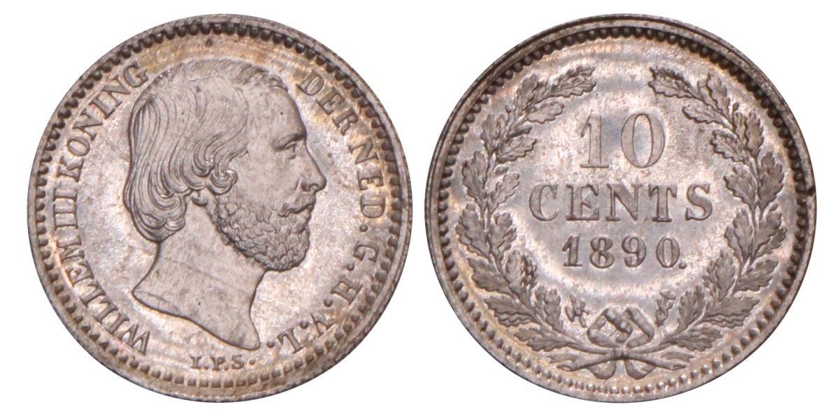 10 Cent Willem III 1890. FDC.