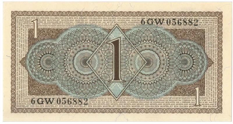 Nederland. 1 gulden. Muntbiljet. Type 1949. - UNC.