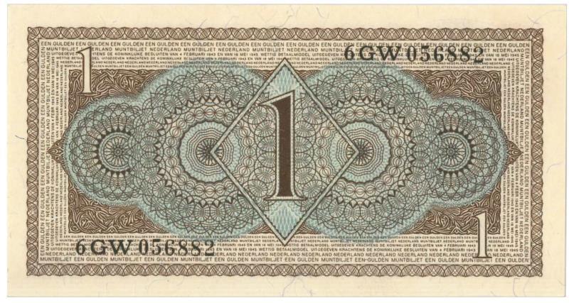 Nederland. 1 gulden. Muntbiljet. Type 1949. - UNC.