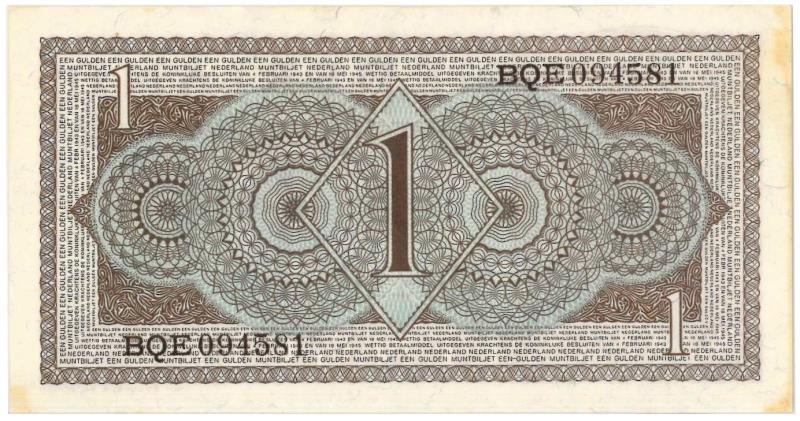 Nederland. 1 gulden. Muntbiljet. Type 1949. - UNC.