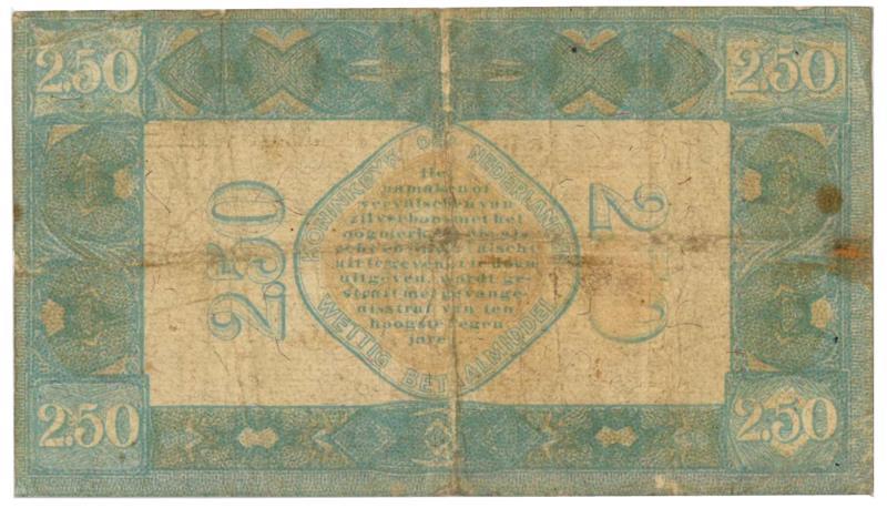 Nederland. 2½ gulden. Zilverbon. Type 1918. - Fraai +.