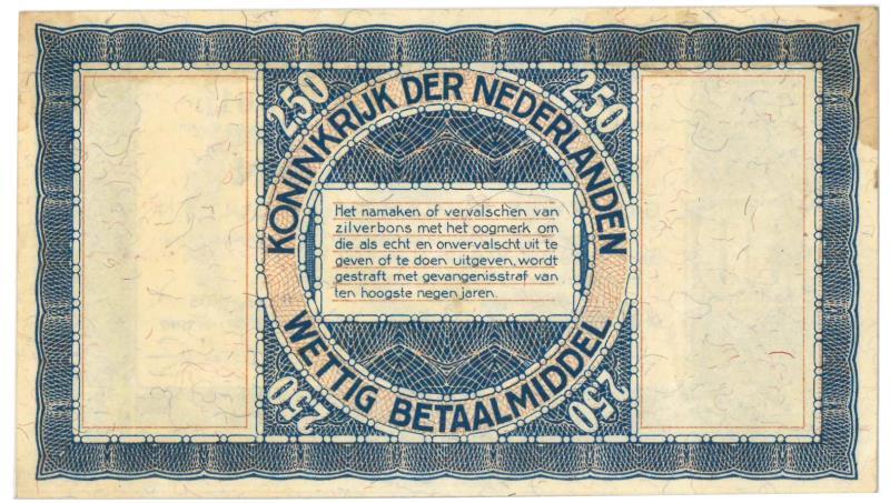 Nederland. 2½ gulden. Zilverbon. Type 1938. - Prachtig +.