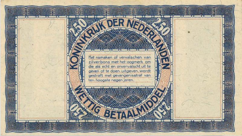 Nederland. 2½ gulden. Zilverbon. Type 1938. - UNC.