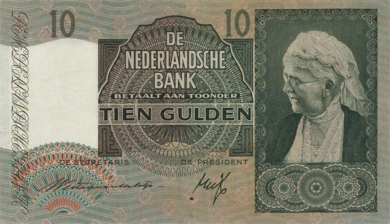 Nederland. 10 gulden. Bankbiljet. Type 1940 I. Emma - Zeer Fraai -.