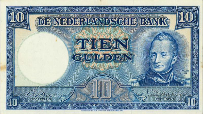 Nederland. 10 gulden. Bankbiljet. Type 1949. Willem I - Zeer Fraai / Prachtig.