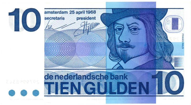 Nederland. 10 gulden. Bankbiljet. Type 1968. Frans Hals - Nagenoeg UNC.