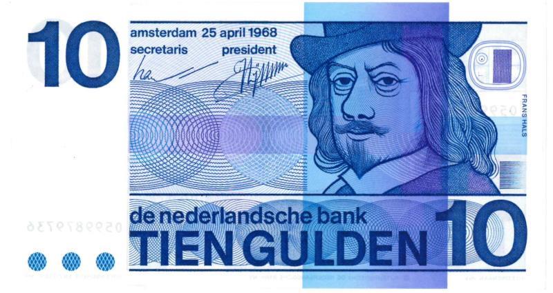 Nederland. 10 gulden. Bankbiljet. Type 1968. Frans Hals - Prachtig.