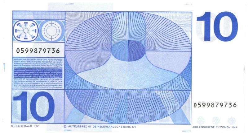 Nederland. 10 gulden. Bankbiljet. Type 1968. Frans Hals - Prachtig.