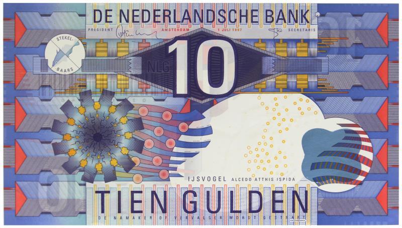 Nederland. 10 gulden. Bankbiljet. Type 1997. IJsvogel - UNC.