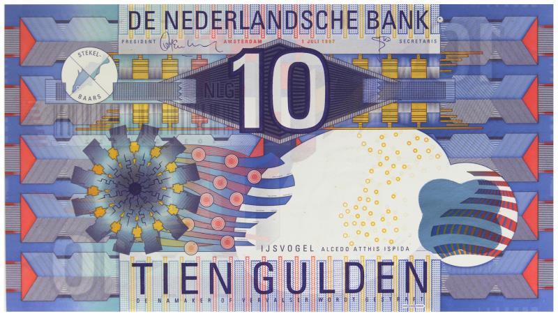 Nederland. 10 gulden. Bankbiljet. Type 1997. IJsvogel - UNC.