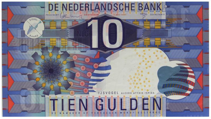 Nederland. 10 gulden. Bankbiljet. Type 1997. IJsvogel - UNC.