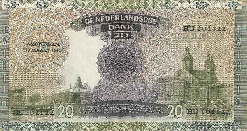 Nederland. 20 gulden. Bankbiljet. Type 1939. Emma - Zeer Fraai / Prachtig.