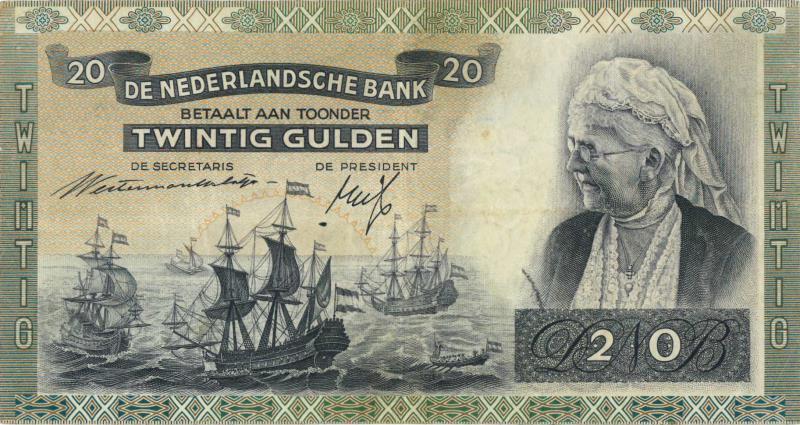 Nederland. 20 gulden. Bankbiljet. Type 1939. Emma - Zeer Fraai -.