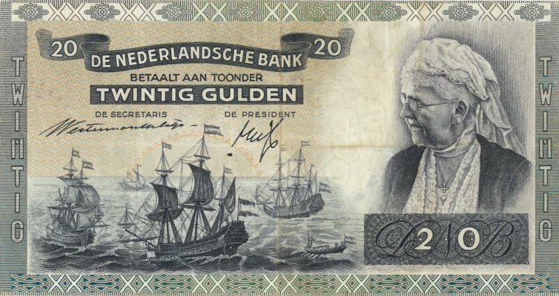 Nederland. 20 gulden. Bankbiljet. Type 1939. Emma - Zeer Fraai -.