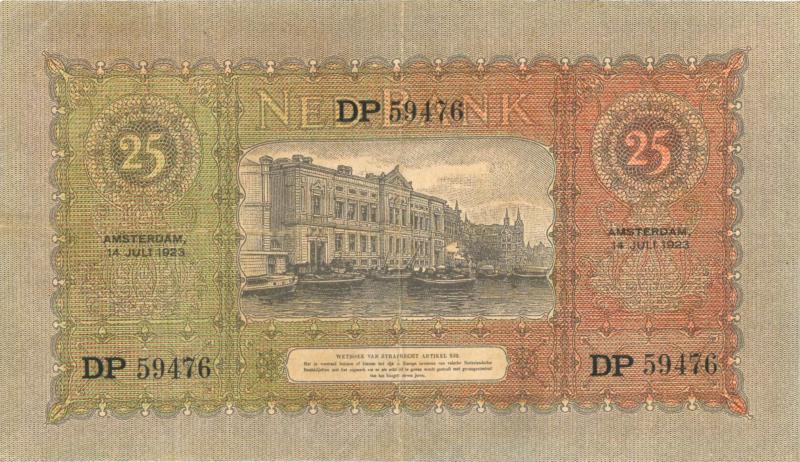 Nederland. 25 gulden. Bankbiljet. Type 1921. Willem van Oranje - Zeer Fraai.