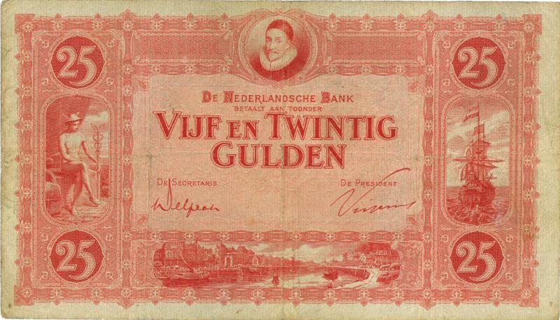 Nederland. 25 gulden. Bankbiljet. Type 1929. Willem van Oranje - Fraai.