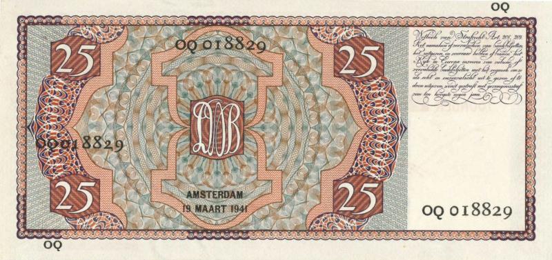 Nederland. 25 gulden. Bankbiljet. Type 1931. Mees - Nagenoeg UNC.