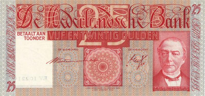 Nederland. 25 gulden. Bankbiljet. Type 1931. Mees - Zeer Fraai / Prachtig.