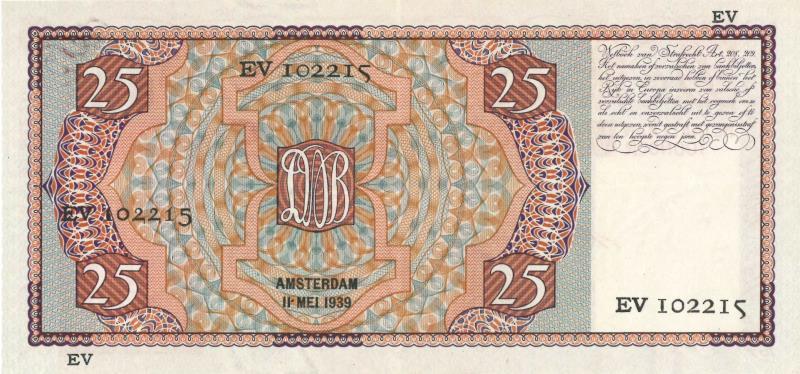 Nederland. 25 gulden. Bankbiljet. Type 1931. Mees - Zeer Fraai / Prachtig.