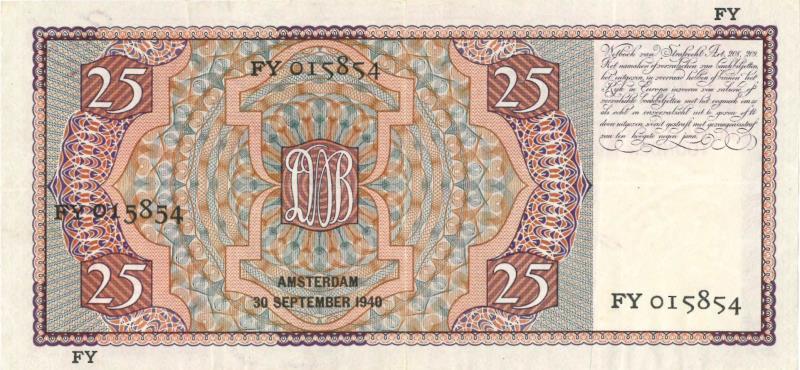 Nederland. 25 gulden. Bankbiljet. Type 1931. Mees - Zeer Fraai.