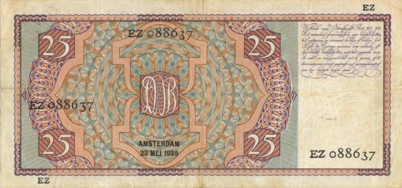 Nederland. 25 gulden. Bankbiljet. Type 1931. Mees - Fraai.
