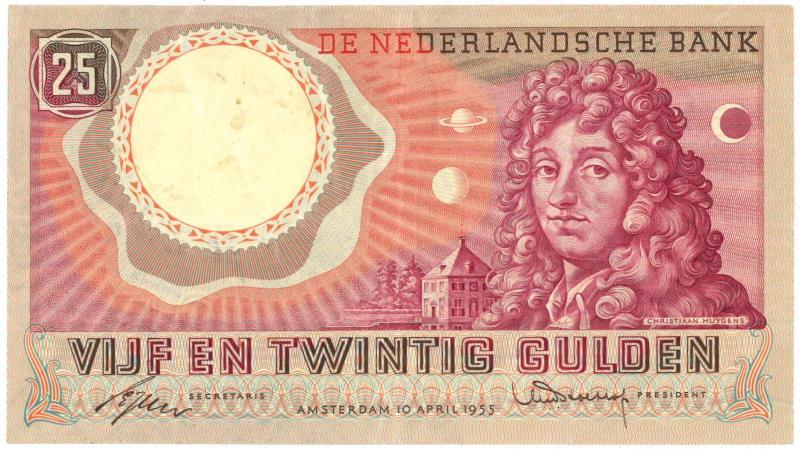 Nederland. 25 gulden. Bankbiljet. Type 1955. Huygens - Zeer Fraai -.