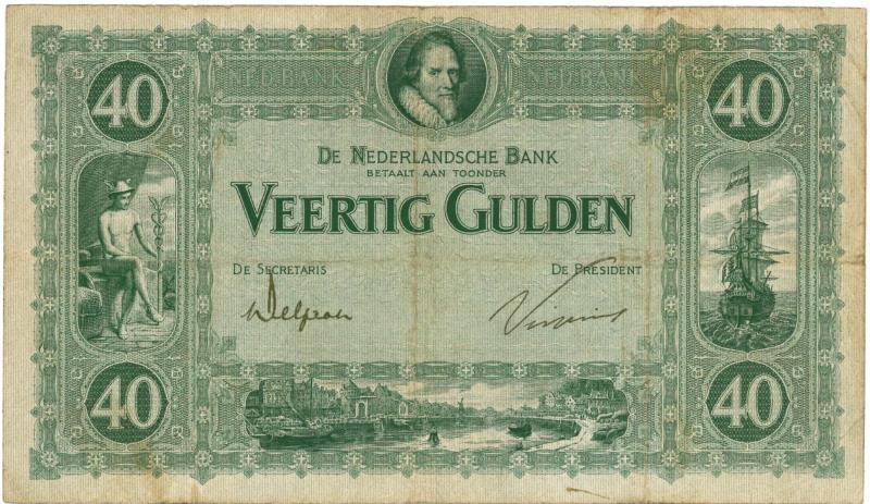 Nederland. 40 gulden. Bankbiljet. Type 1921. Maurits - Zeer Goed / Fraai.