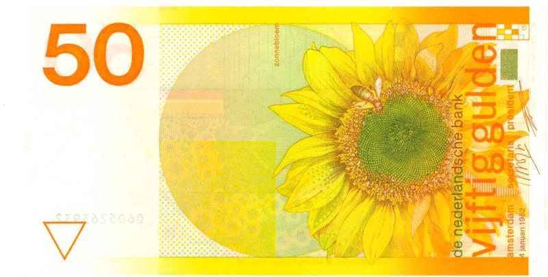 Nederland. 50 gulden. Bankbiljet. Type 1982. Zonnebloem - Nagenoeg UNC.