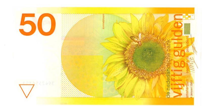 Nederland. 50 gulden. Bankbiljet. Type 1982. Zonnebloem - Nagenoeg UNC.