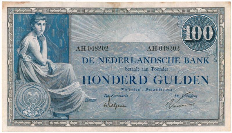 Nederland. 100 gulden. Bankbiljet. Type 1921. Grietje Seel - Zeer Fraai +.