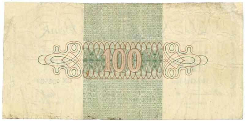 Nederland. 100 gulden. Bankbiljet. Type 1945. Geldzuivering - Fraai -.