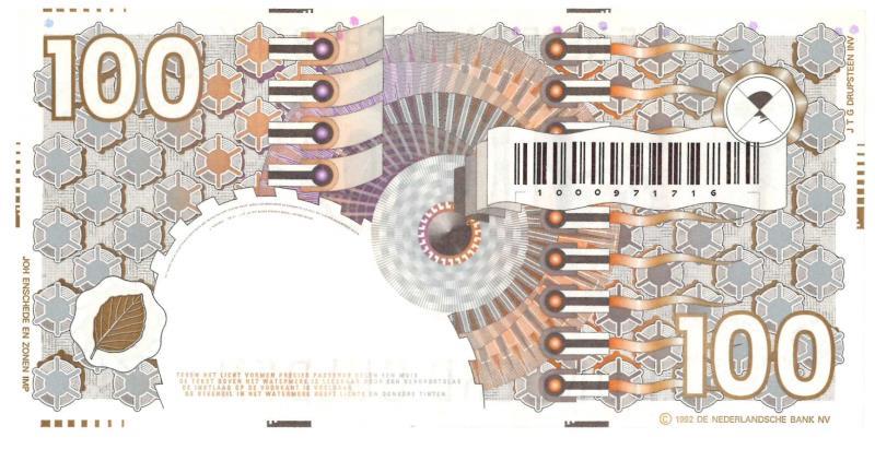 Nederland. 100 gulden. Bankbiljet. Type 1982. Steenuil - Prachtig.