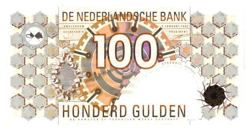 Nederland. 100 gulden. Bankbiljet. Type 1982. Steenuil - UNC.