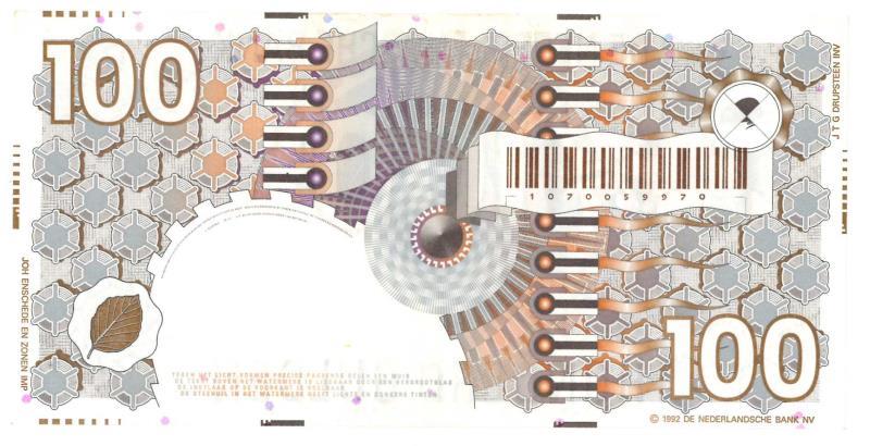 Nederland. 100 gulden. Bankbiljet. Type 1982. Steenuil - Prachtig.