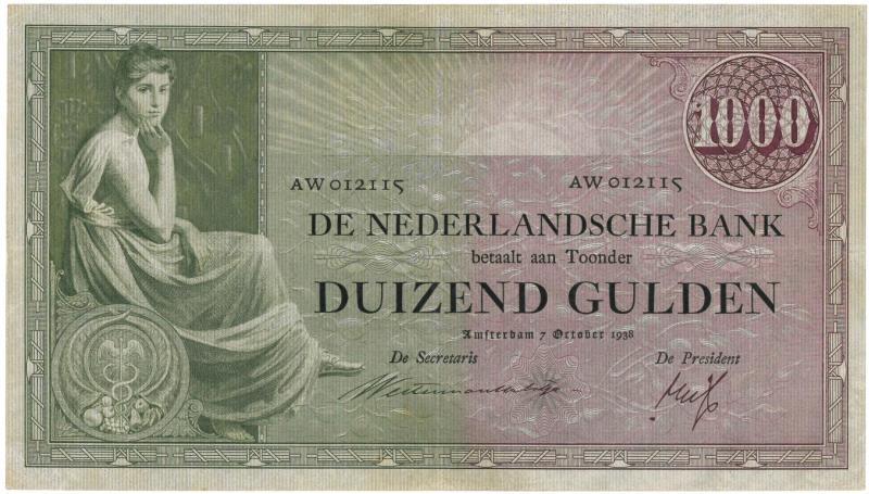 Nederland. 1000 gulden. Bankbiljet. Type 1926. Grietje Seel - Zeer Fraai +.