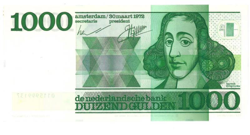 Nederland. 1000 gulden. Bankbiljet. Type 1972. Spinoza - Nagenoeg UNC.