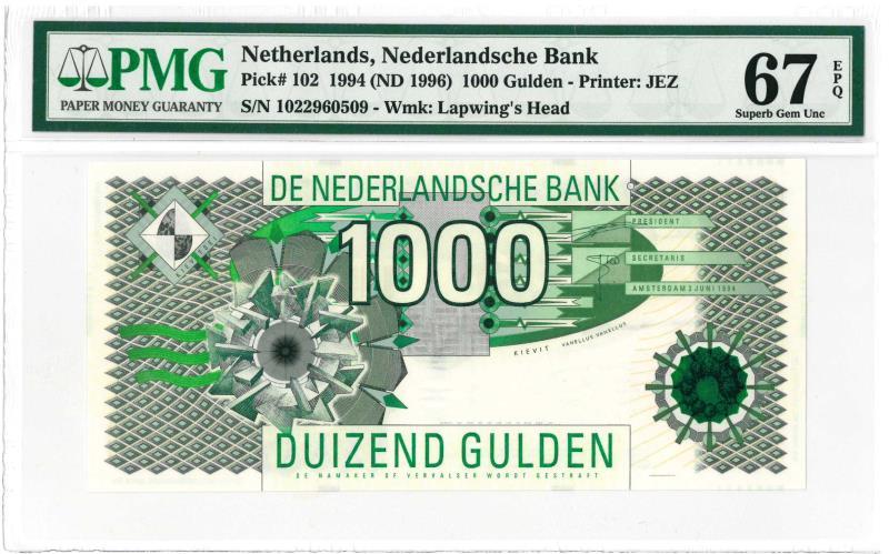 Nederland. 1000 gulden. Bankbiljet. Type 1994. - UNC.