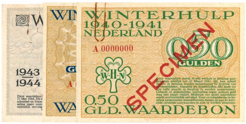 Nederland. ½/1/2½ gulden. Bankbiljet. Type 1940-1944. - Very Fine.